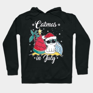 Christmas in July "Catmas in July" Funny Cat Hoodie